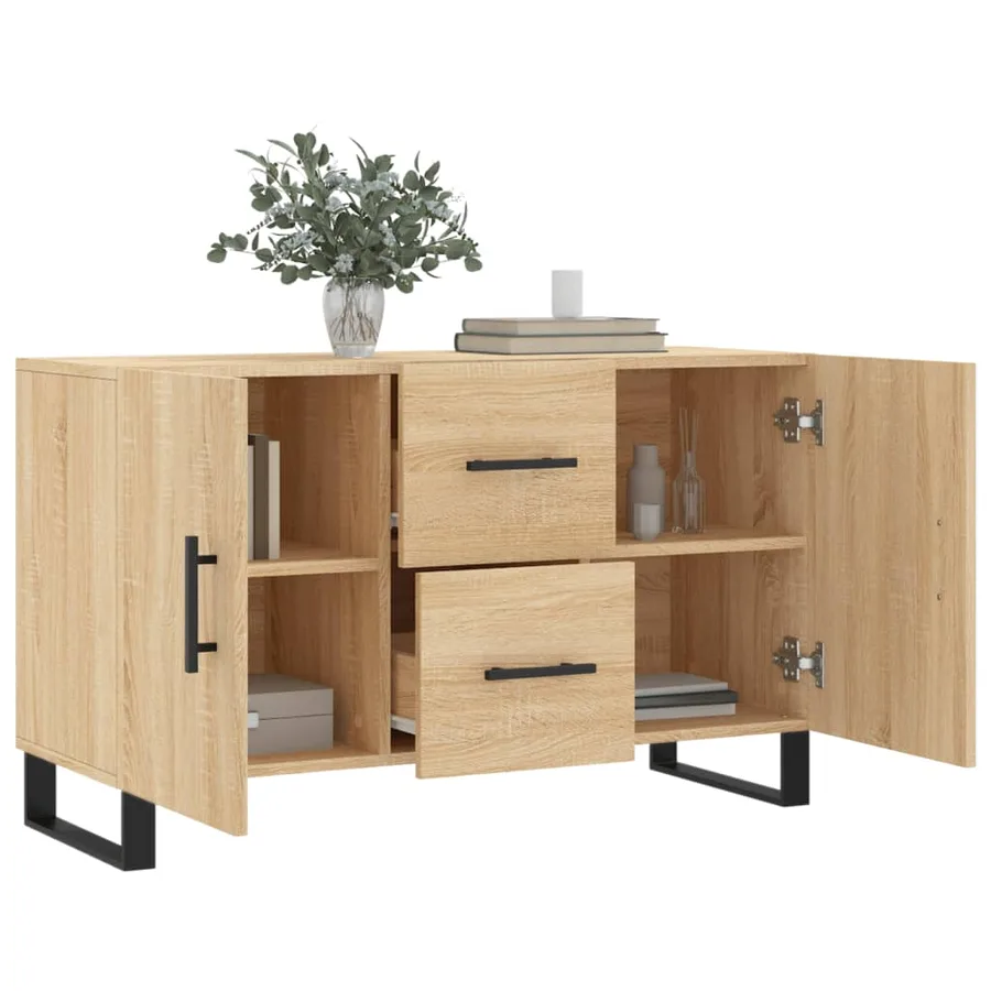 Buffet chêne sonoma 100x36x60 cm bois d'ingénierie - 4
