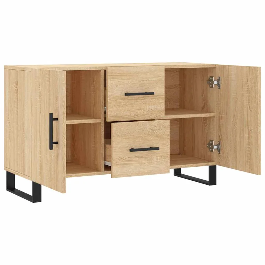 Buffet chêne sonoma 100x36x60 cm bois d'ingénierie - 5