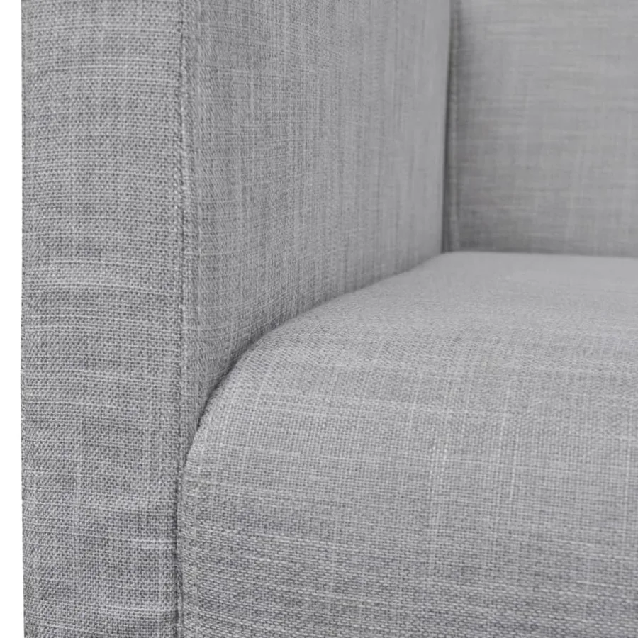 Banc avec coussin rembourré tissu hévéa gris clair - 3