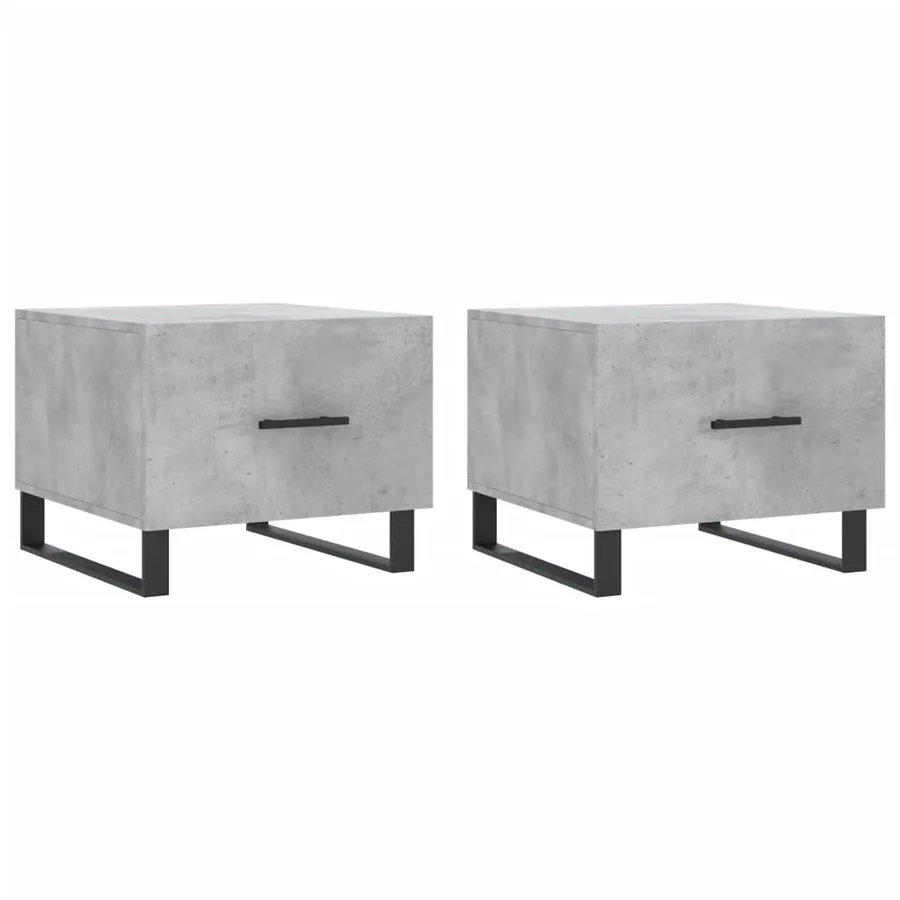 Tables basses 2 pcs gris béton 50x50x40 cm bois d'ingénierie - 2