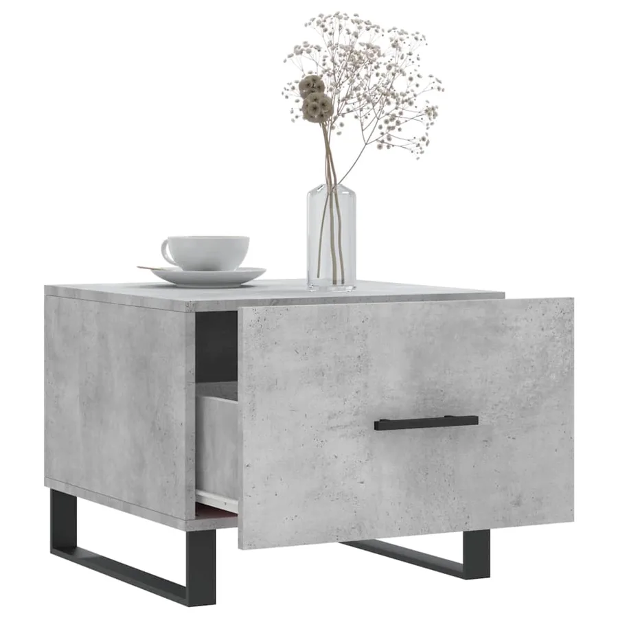 Tables basses 2 pcs gris béton 50x50x40 cm bois d'ingénierie - 4