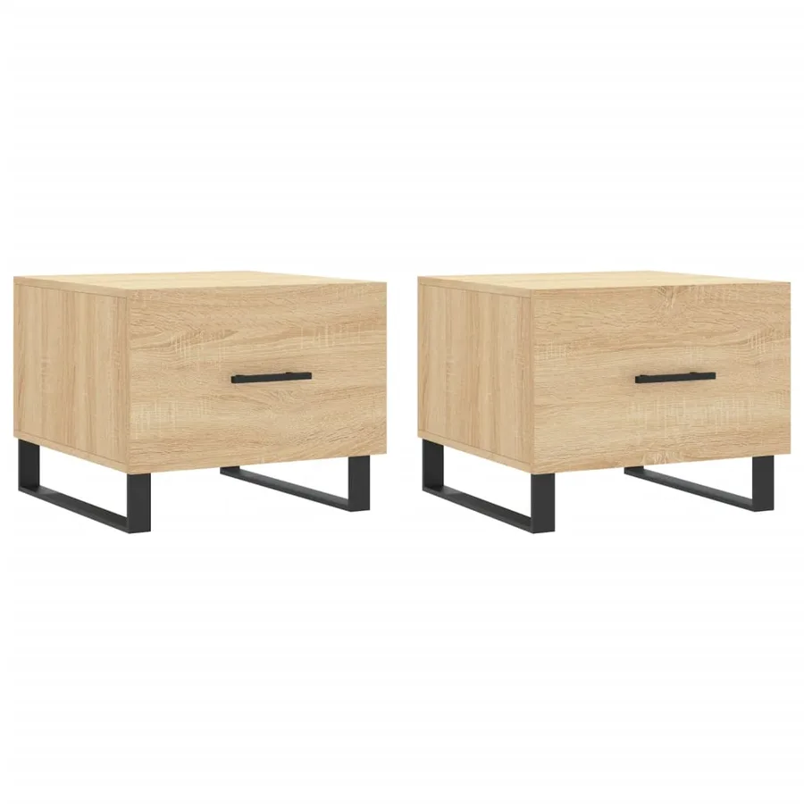 Tables basses 2 pcs chêne sonoma 50x50x40 cm bois d'ingénierie - 2