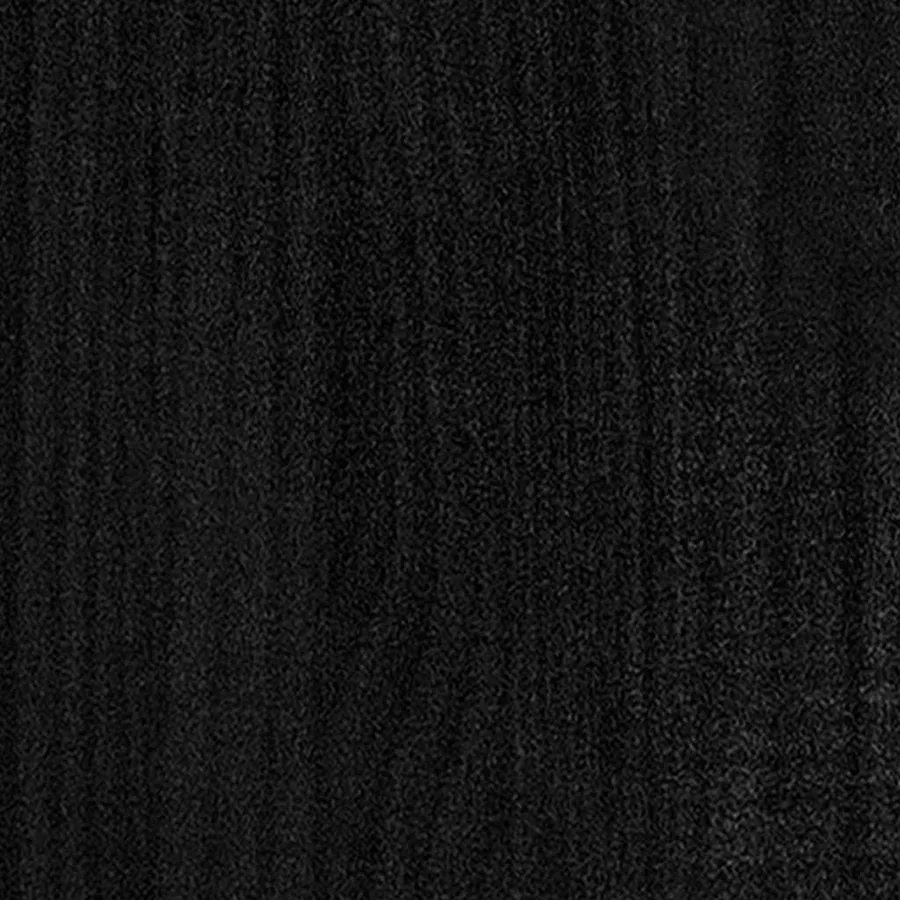 Cadre de lit sans matelas noir bois massif 140x190 cm - 7