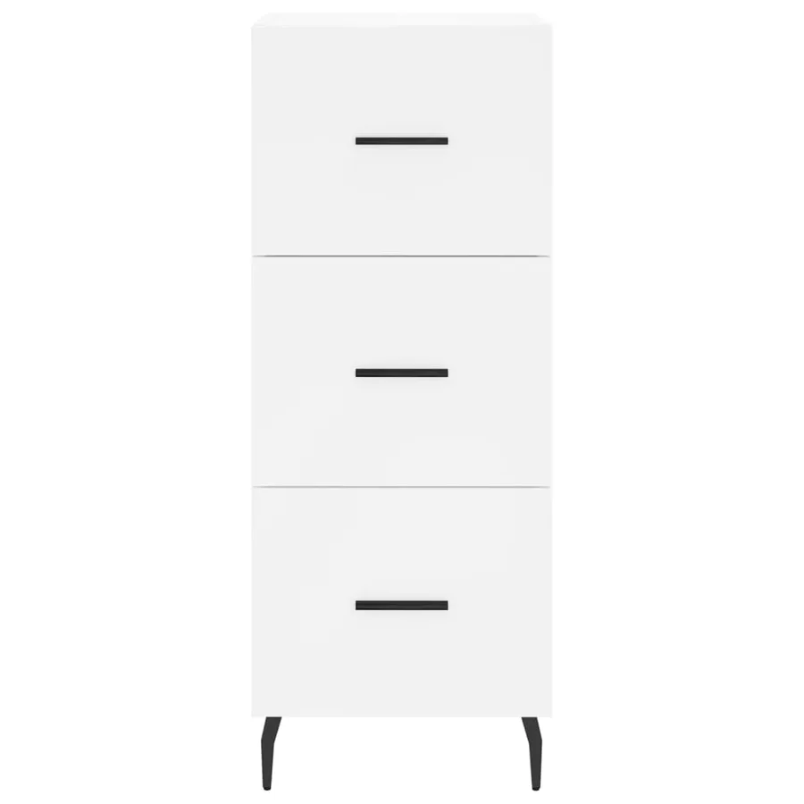 Buffet haut Blanc 34,5x34x180 cm Bois d'ingénierie - 6
