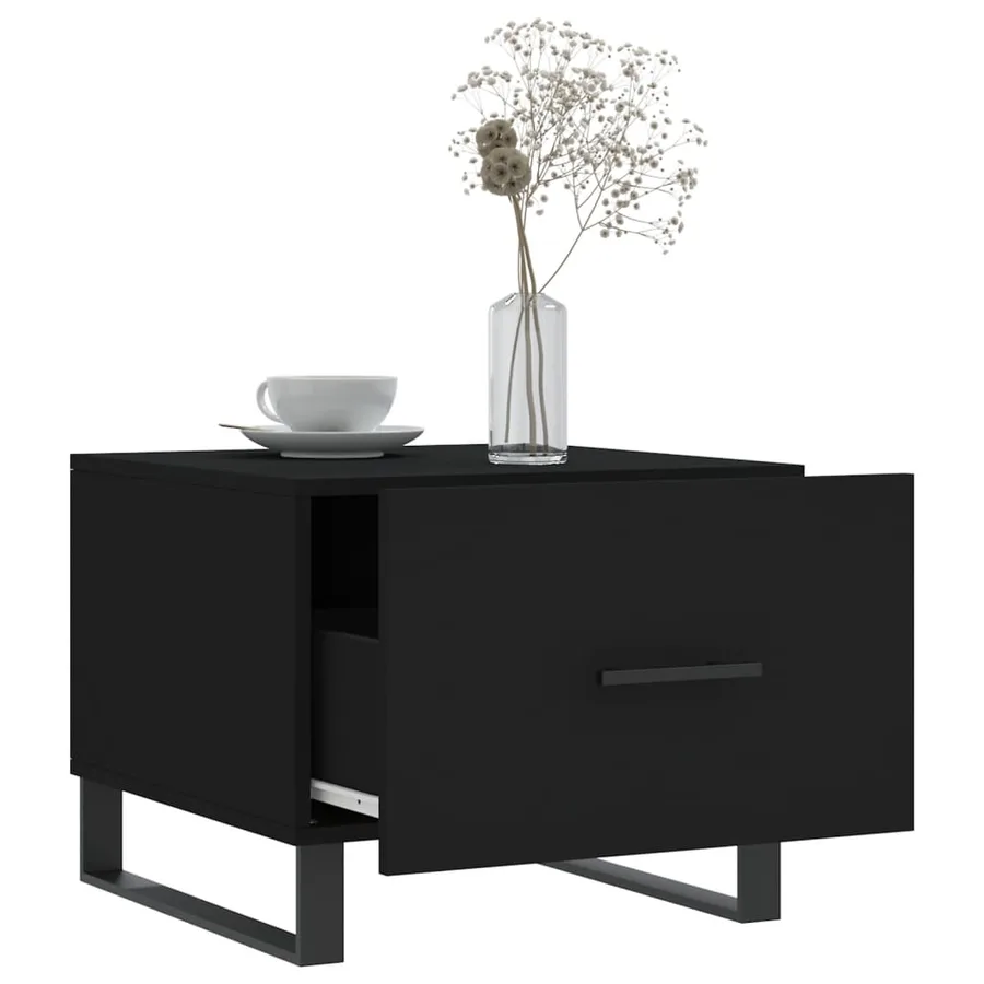 Tables basses 2 pcs noir 50x50x40 cm bois d'ingénierie - 4