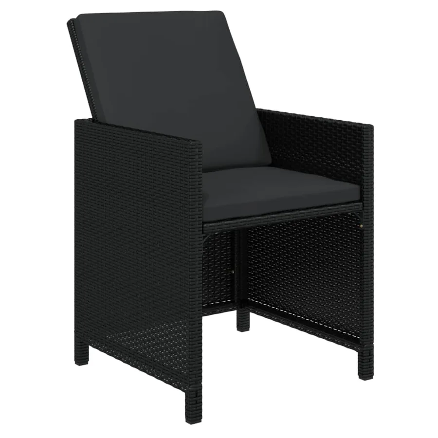 Ensemble à manger de jardin 17 pcs coussins noir résine tressée - 5