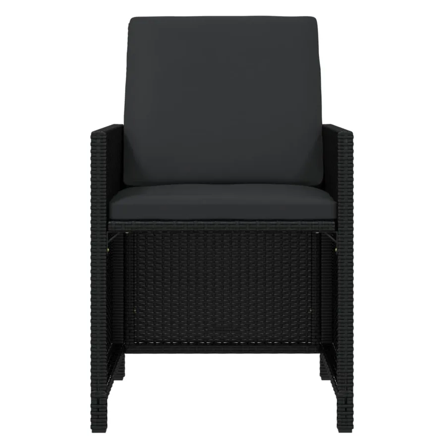 Ensemble à manger de jardin 17 pcs coussins noir résine tressée - 6