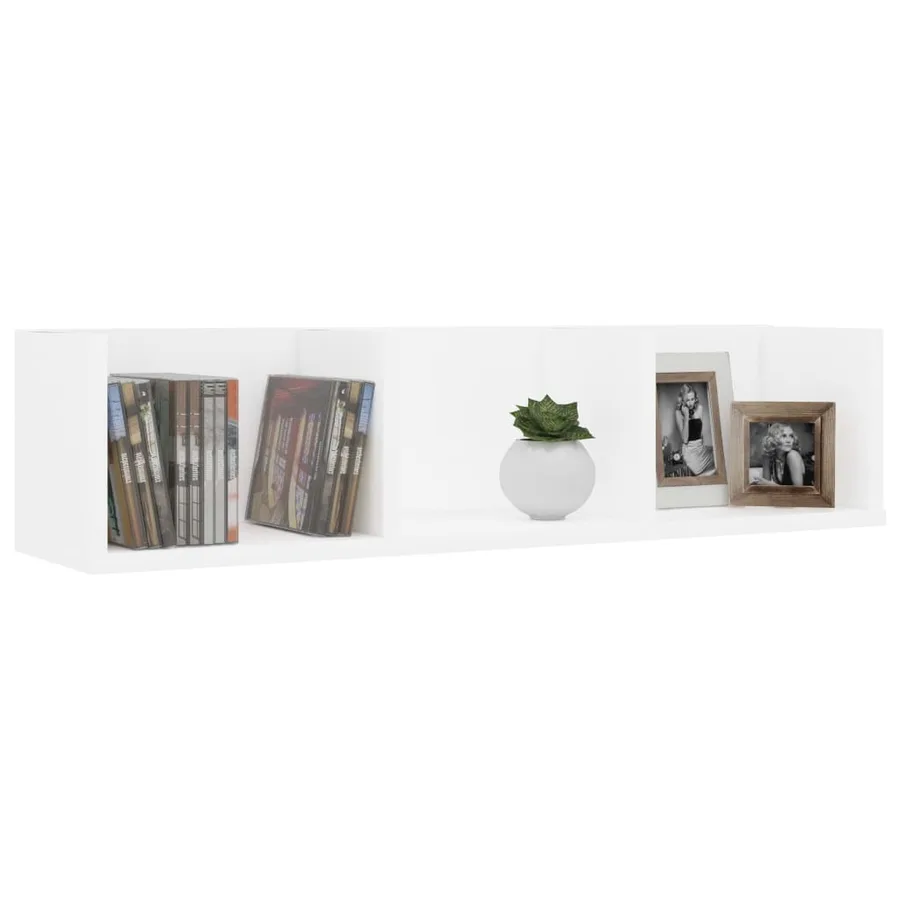 Étagère murale à CD Blanc 75x18x18 cm Bois d'ingénierie - 3