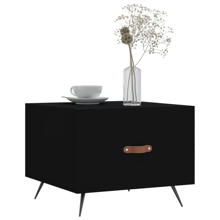 Table basse Noir 50x50x40 cm Bois d'ingénierie - 3