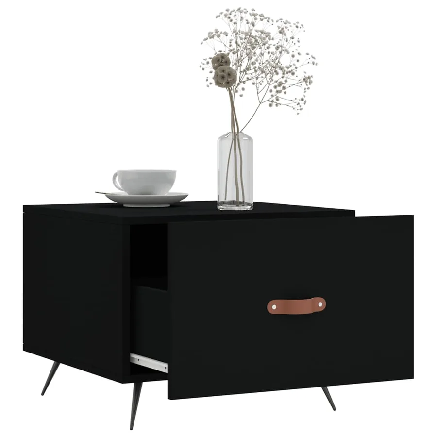Table basse Noir 50x50x40 cm Bois d'ingénierie - 4