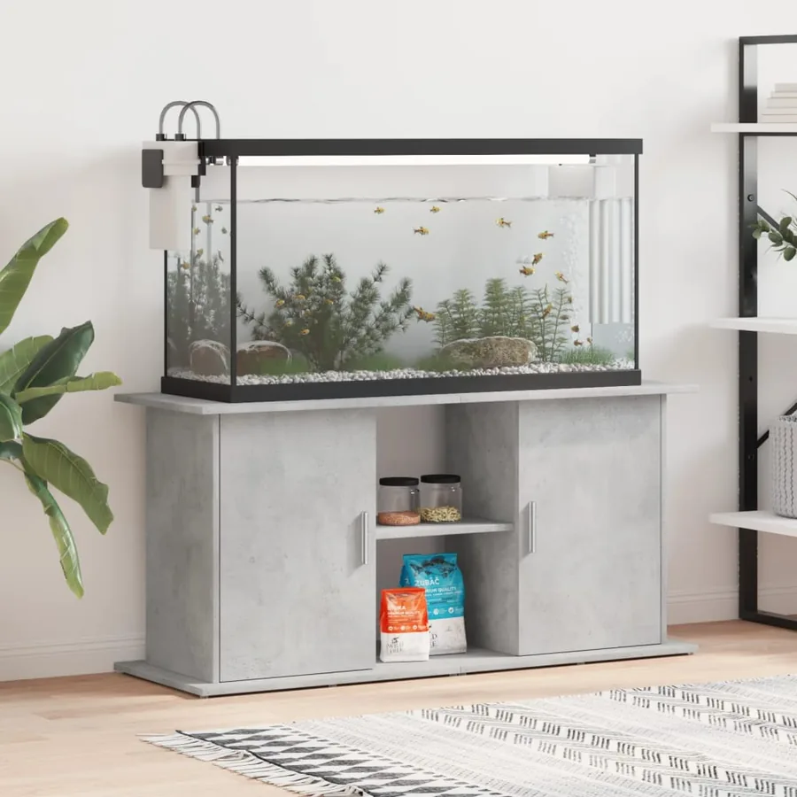 Support d'aquarium en béton gris 121 x 41 x 58 cm Bois d'ingénierie