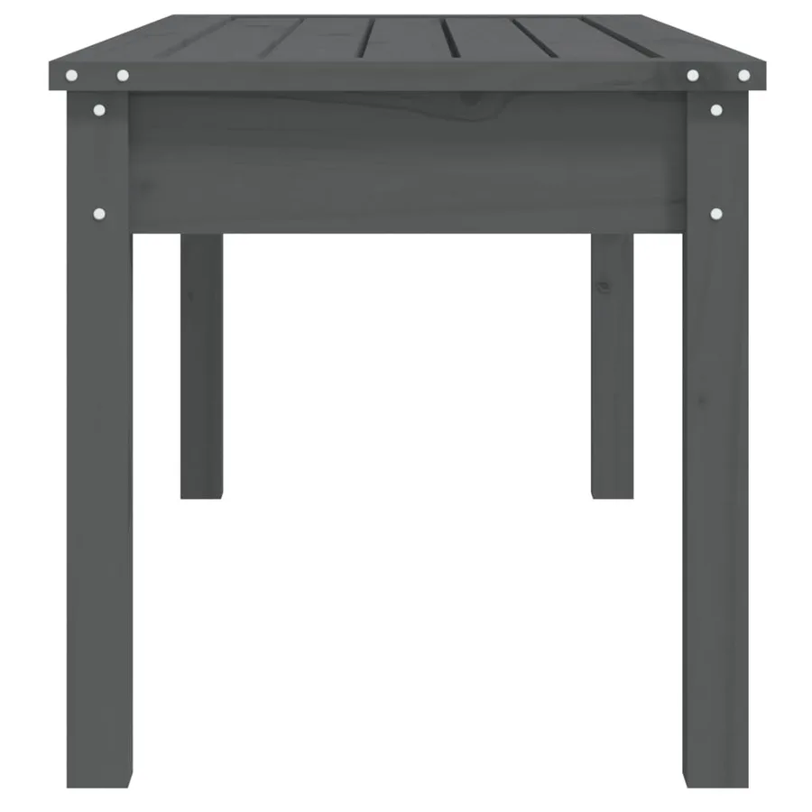 Banc de jardin gris 109x44x45 cm bois massif de pin - 5