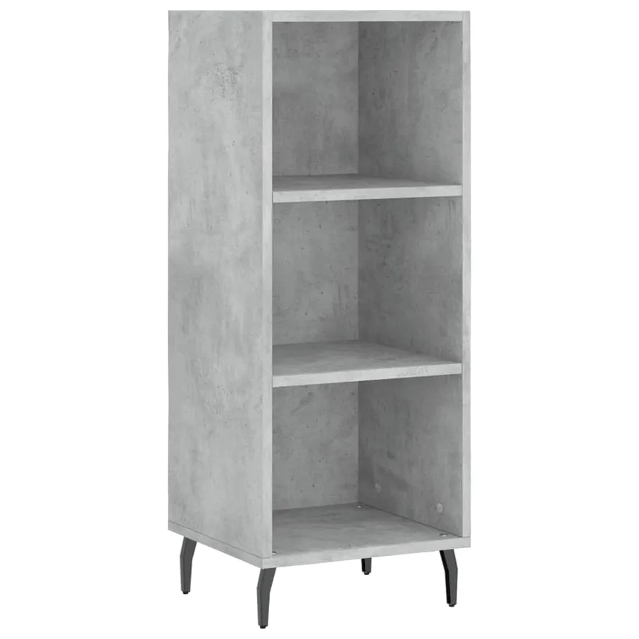 Buffet haut Gris béton 34,5x34x180 cm Bois d'ingénierie - 7