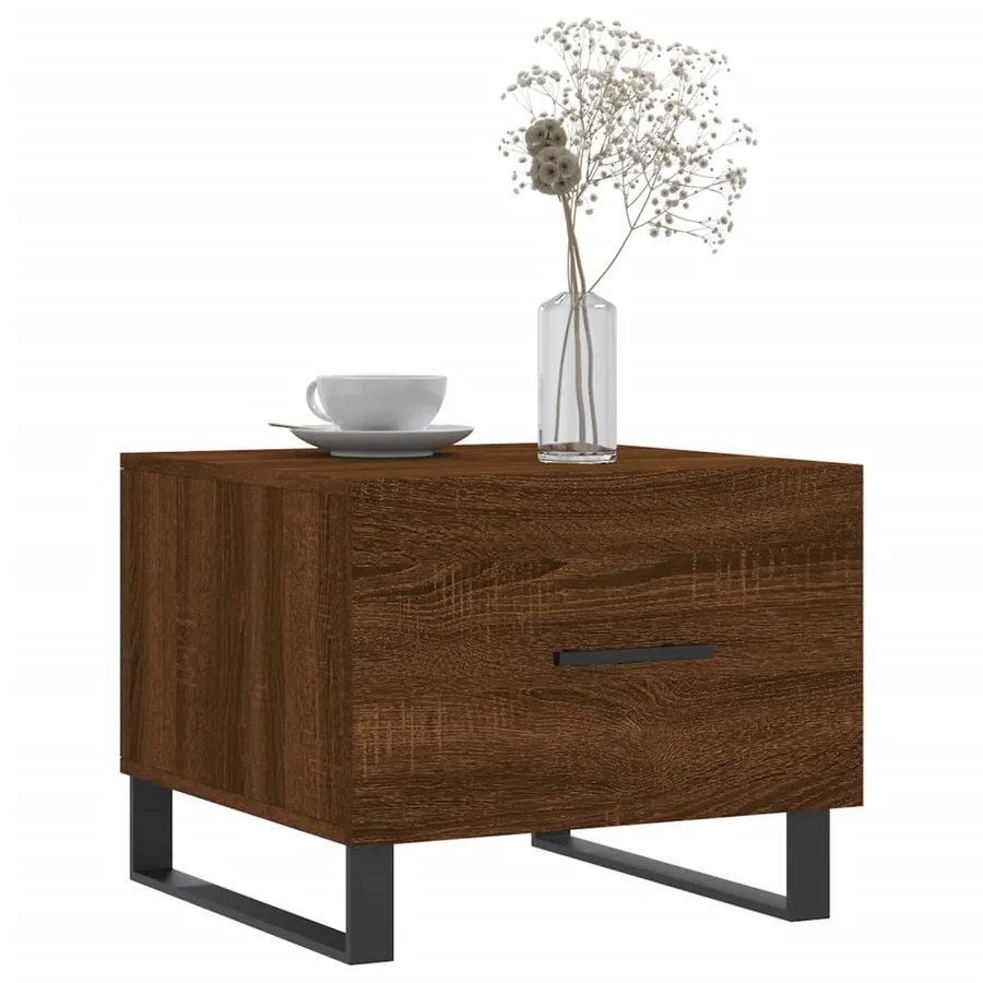 Table basse Chêne marron 50x50x40 cm Bois d'ingénierie - 3