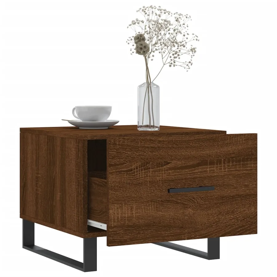 Table basse Chêne marron 50x50x40 cm Bois d'ingénierie - 4