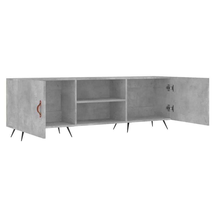 Meuble TV gris béton 150x30x50 cm bois d'ingénierie - 6