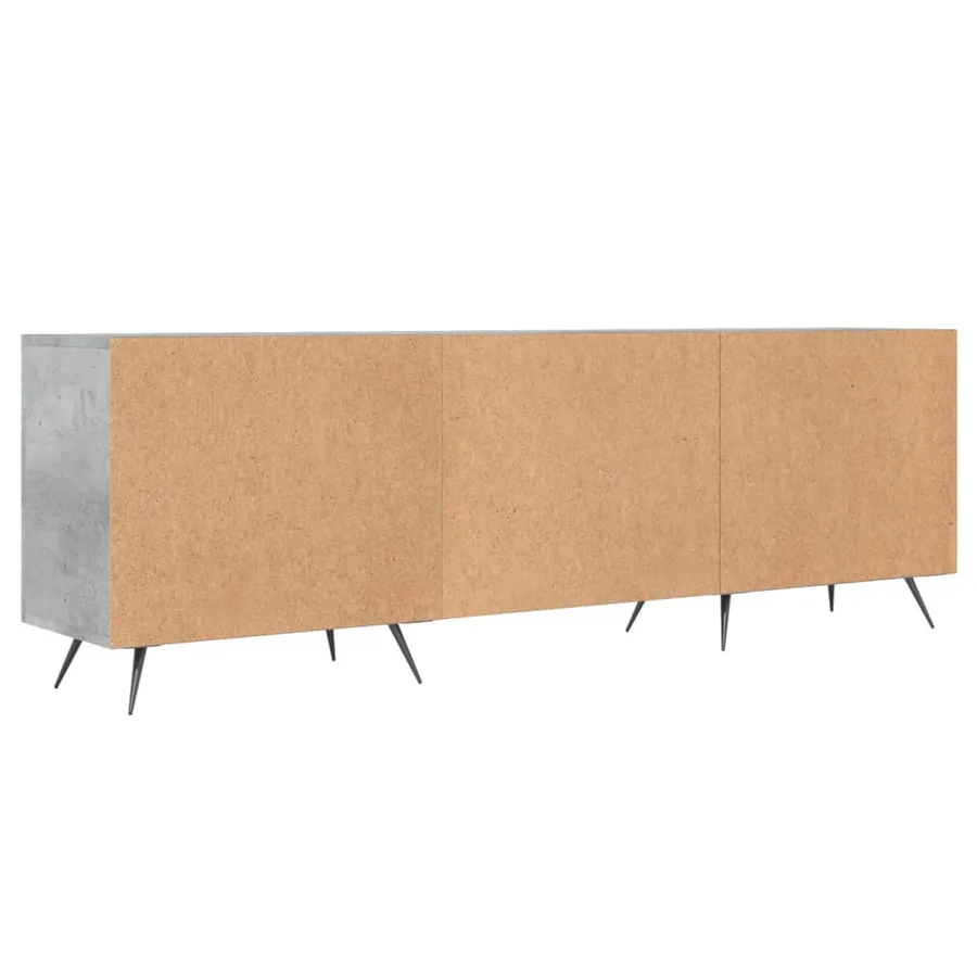 Meuble TV gris béton 150x30x50 cm bois d'ingénierie - 8