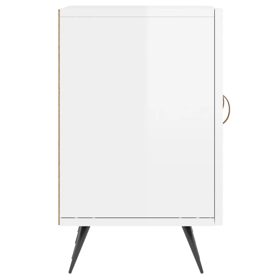 Meuble TV blanc brillant 150x30x50 cm bois d'ingénierie - 7