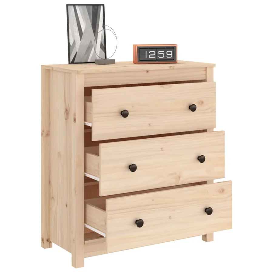 Buffet 70x35x80 cm bois massif de pin - 7