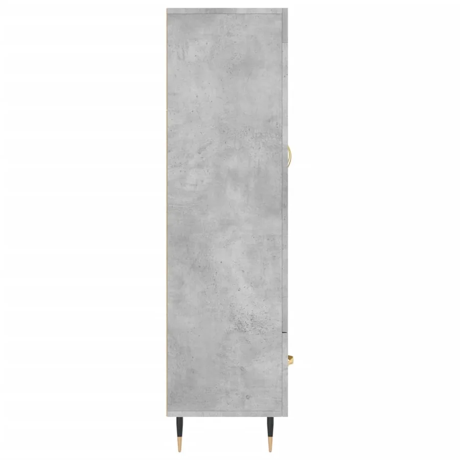 Buffet haut gris béton 69,5x31x115 cm bois d'ingénierie - 7