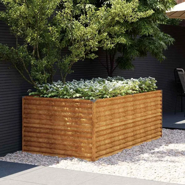 Lit surélevé de jardin 196x100x69 cm acier corten