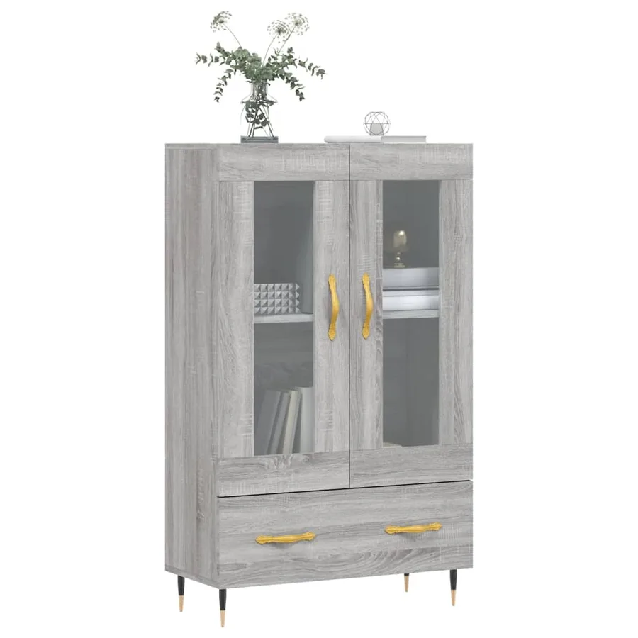 Buffet haut sonoma gris 69,5x31x115 cm bois d'ingénierie - 3