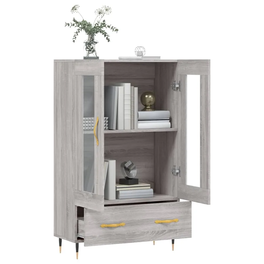 Buffet haut sonoma gris 69,5x31x115 cm bois d'ingénierie - 4