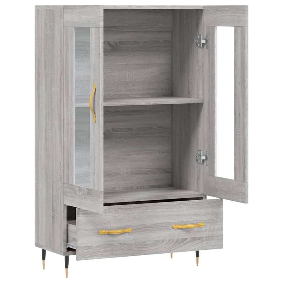 Buffet haut sonoma gris 69,5x31x115 cm bois d'ingénierie - 5
