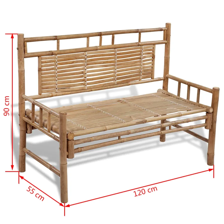 Banc de jardin 120 cm Bambou - 5