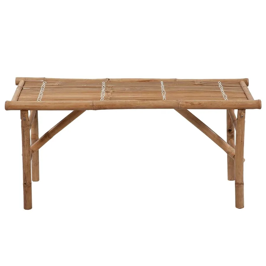 Banc de jardin pliable avec coussin 118 cm Bambou - 3