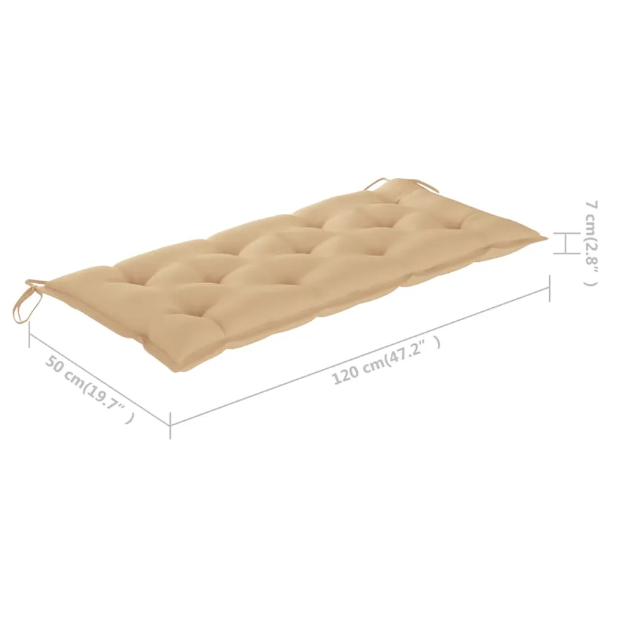 Banc de jardin avec coussin 120 cm Bambou - 11