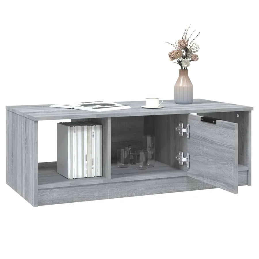 Table basse sonoma gris 102x50x36 cm bois d'ingénierie - 6