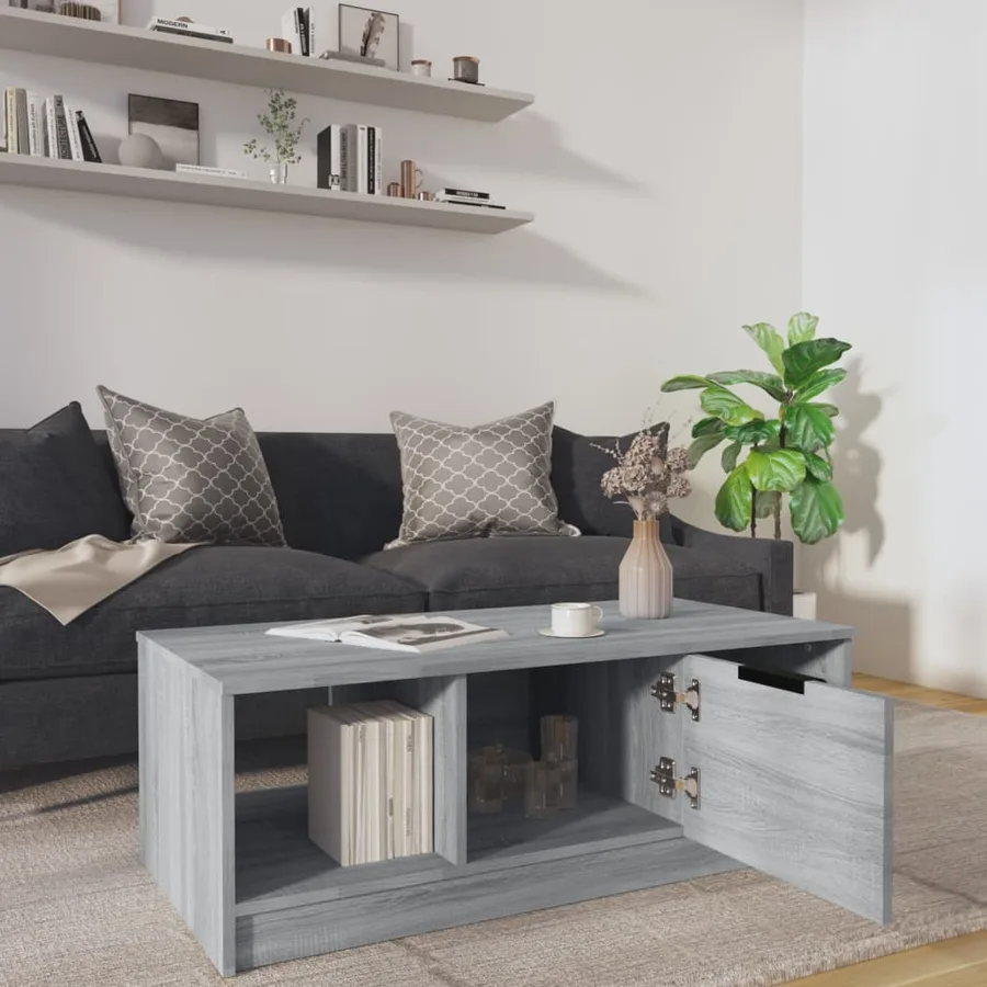 Table basse sonoma gris 102x50x36 cm bois d'ingénierie - 7