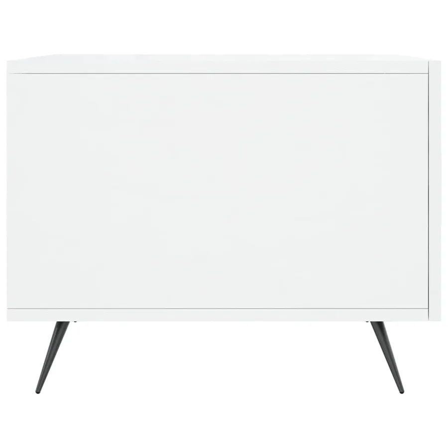 Table basse blanc brillant 50x50x40 cm bois d'ingénierie - 7