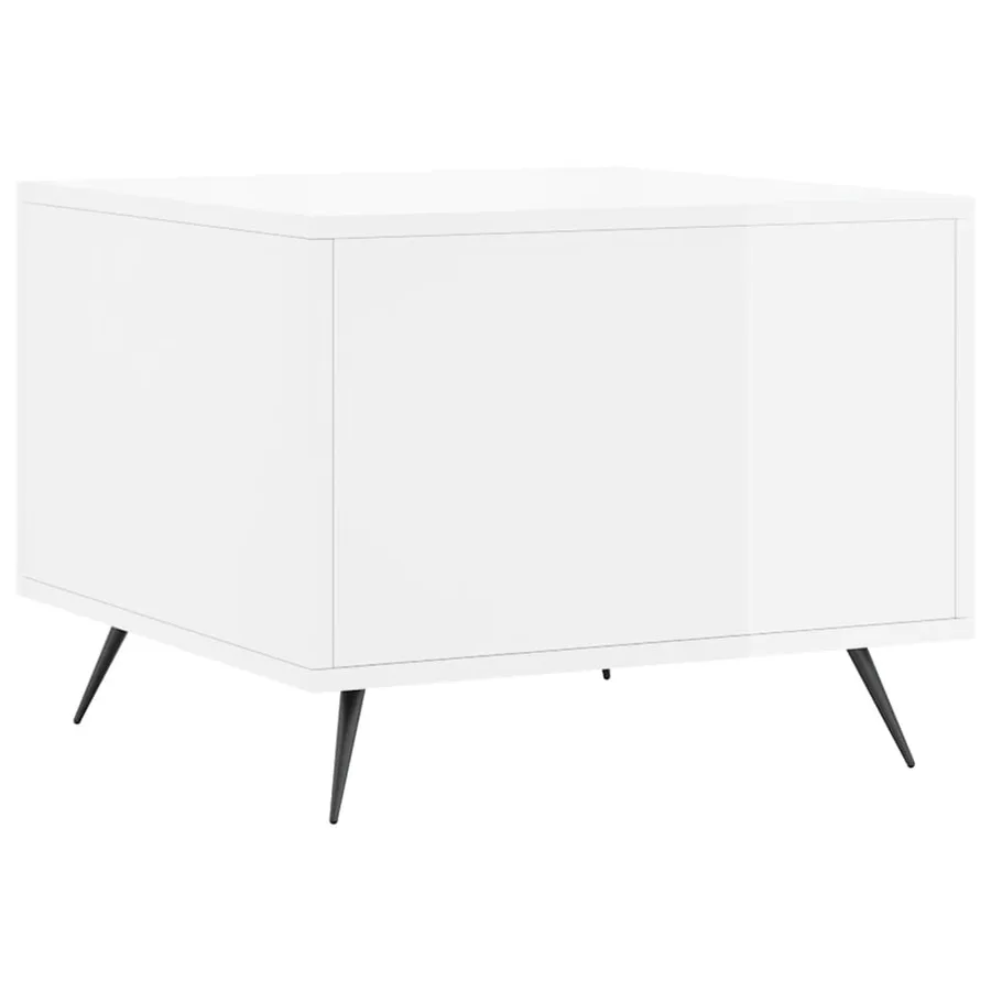 Table basse blanc brillant 50x50x40 cm bois d'ingénierie - 8