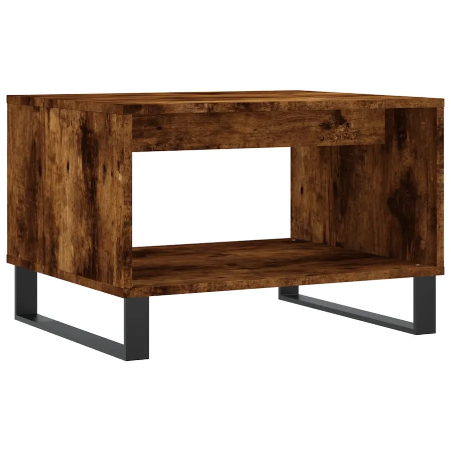 Table basse chêne fumé 60x50x40 cm bois d'ingénierie - 2