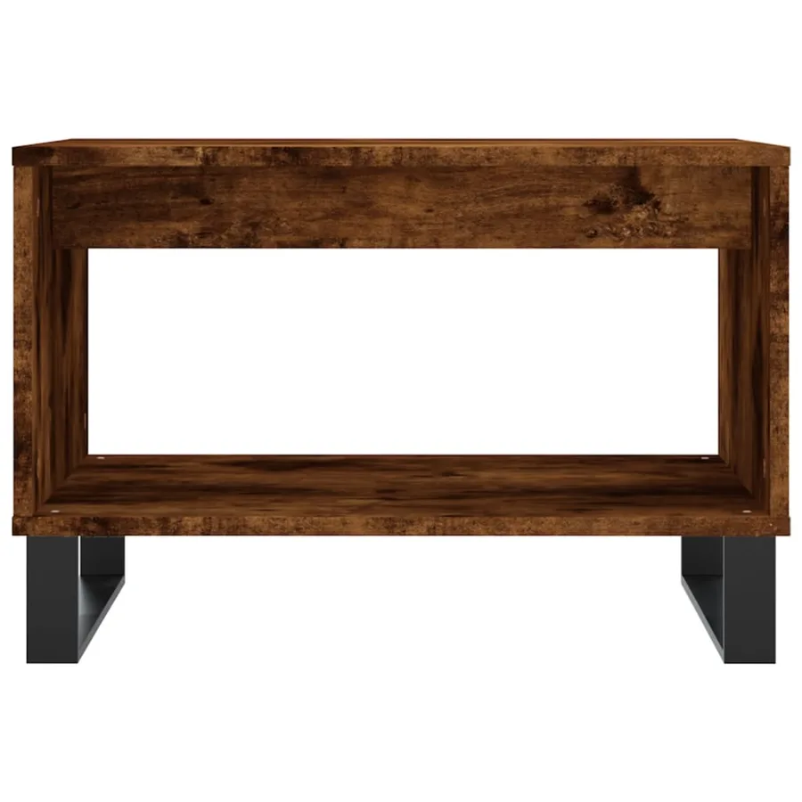 Table basse chêne fumé 60x50x40 cm bois d'ingénierie - 4