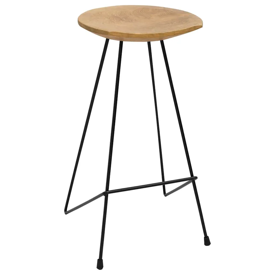 Tabourets de bar lot de 2 bois de teck massif - 2