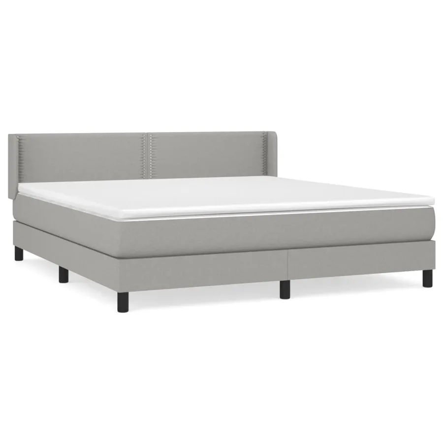 Sommier à lattes de lit avec matelas Gris clair 180x200cm Tissu - 2