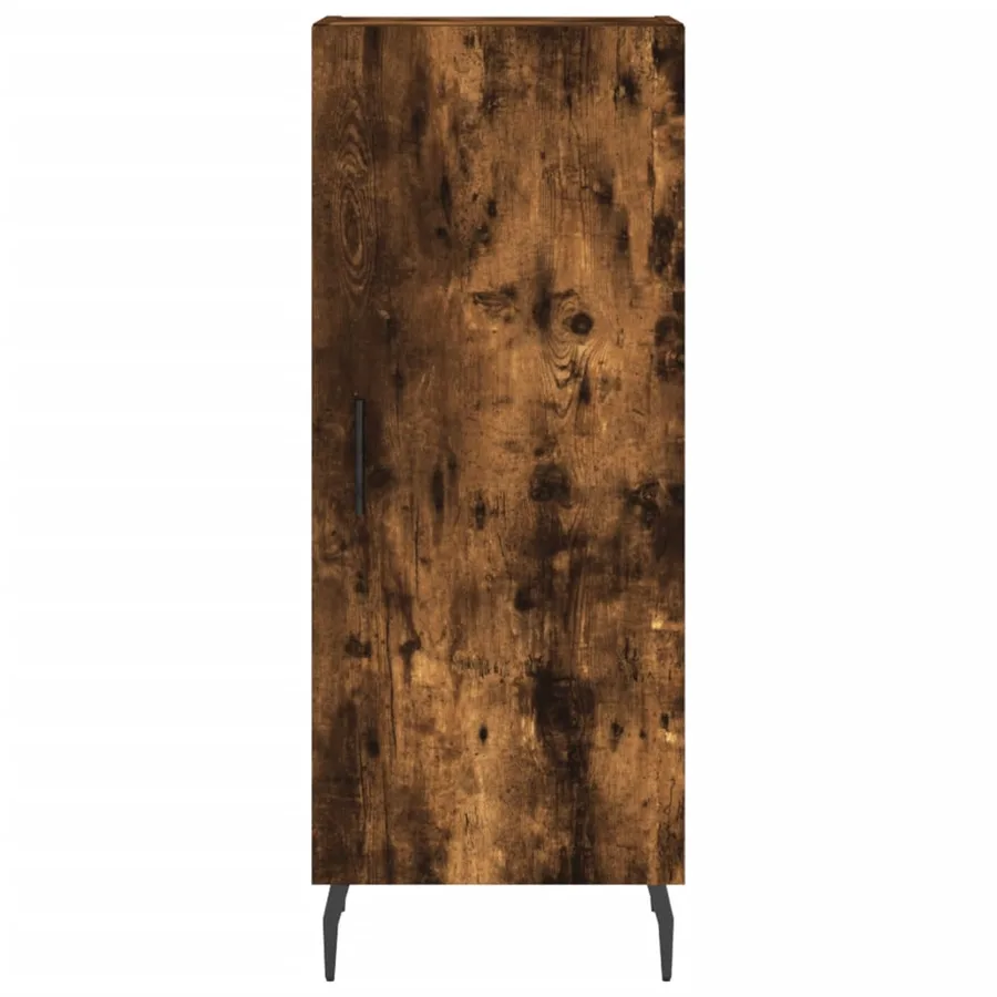 Buffet haut Chêne fumé 34,5x34x180 cm Bois d'ingénierie - 8
