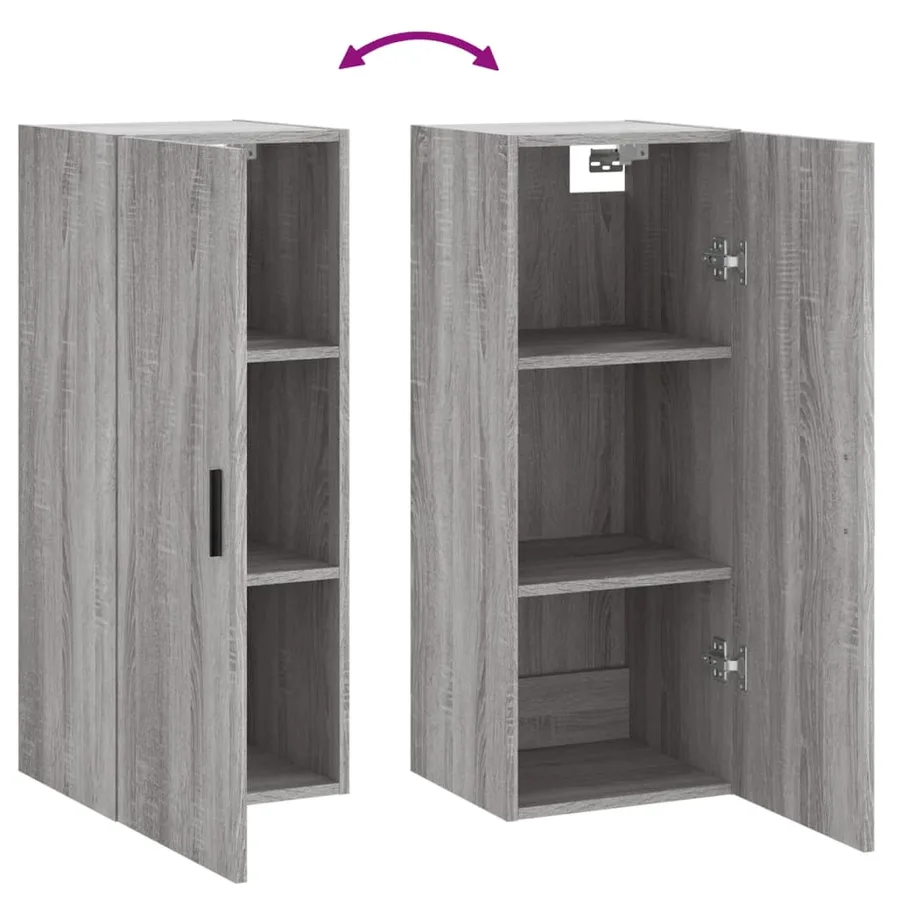 Armoire murale sonoma gris 34,5x34x90 cm - 10