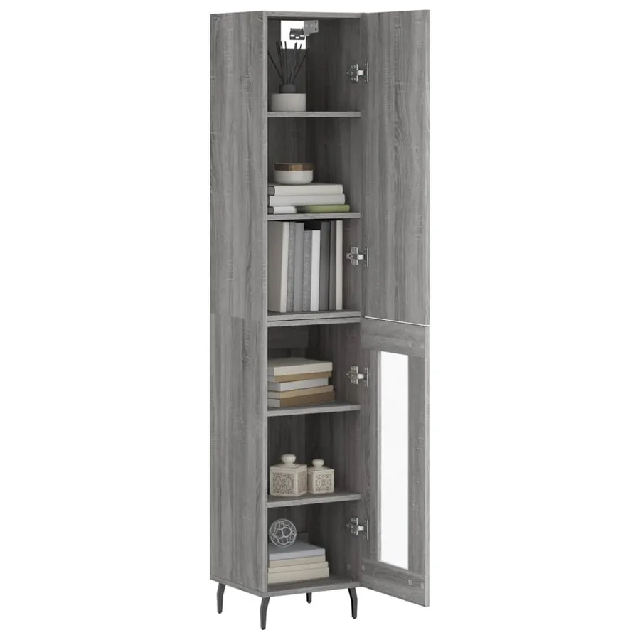 Buffet haut Sonoma gris 34,5x34x180 cm Bois d'ingénierie - 3