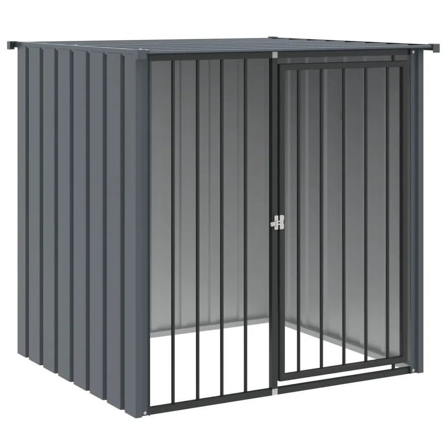 Niche pour chien avec toit noir 110x103x109 cm acier galvanisé - 2