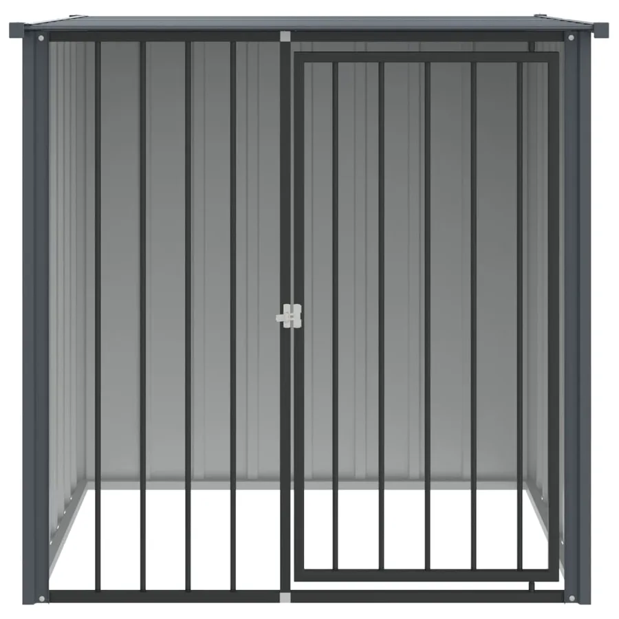 Niche pour chien avec toit noir 110x103x109 cm acier galvanisé - 3