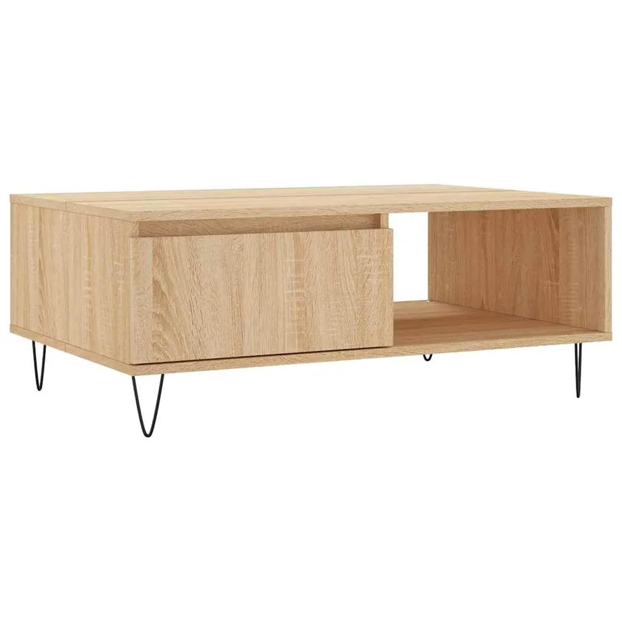 Table basse chêne sonoma 90x60x35 cm bois d'ingénierie - 2