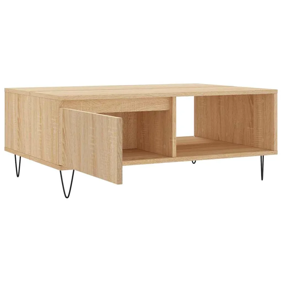 Table basse chêne sonoma 90x60x35 cm bois d'ingénierie - 6