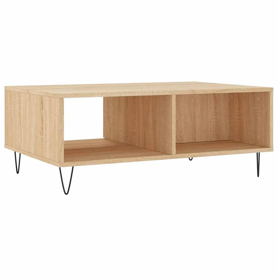 Table basse chêne sonoma 90x60x35 cm bois d'ingénierie - 8