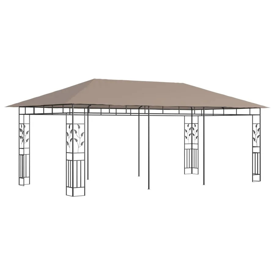 Belvédère avec moustiquaire 6x3x2,73 m Taupe 180 g/m² - 2