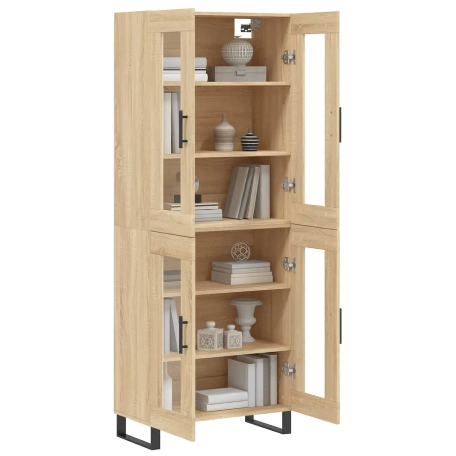 Buffet haut Chêne sonoma 69,5x34x180 cm Bois d'ingénierie - 3
