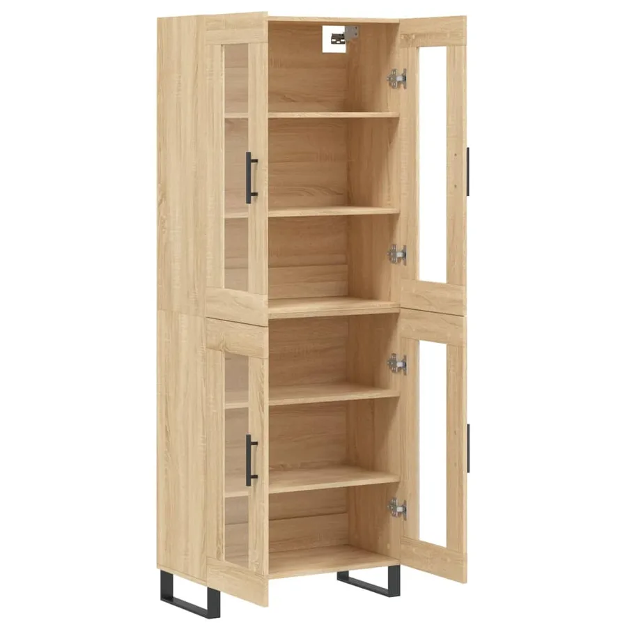 Buffet haut Chêne sonoma 69,5x34x180 cm Bois d'ingénierie - 4